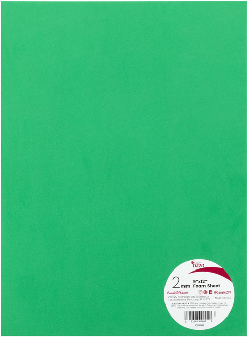 20 Pack - CousinDIY Foam Sheet 9"X12" 2mm-Christmas Green - 5A002F7J-49 20 Pack - CousinDIY Foam Sheet 9"X12" 2mm-Christmas Green - 5A002F7J-49