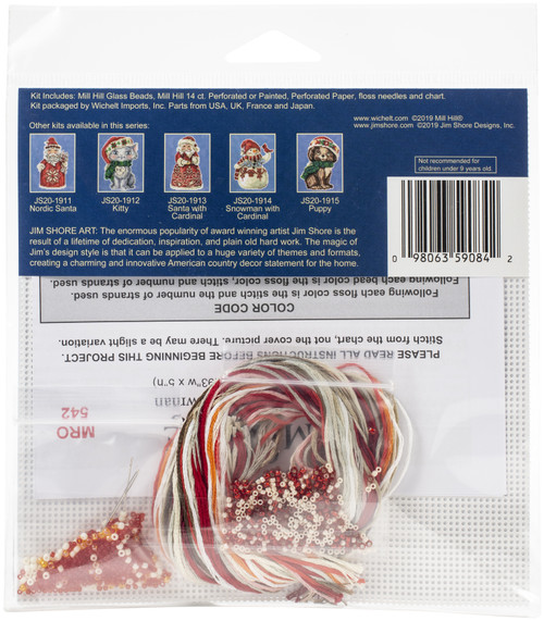 Mill Hill/Jim Shore Counted Cross Stitch Kit 5"X3.5"-Nordic Snowman - JS201916