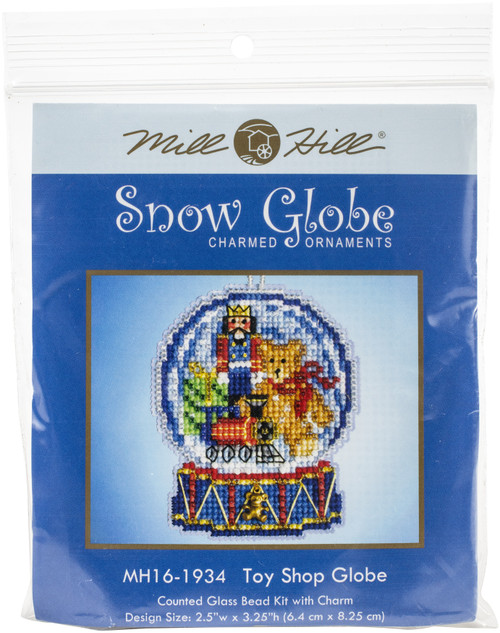 Mill Hill Counted Cross Stitch Ornament Kit 3.25"X2.5"-Toy Shop Snow Globe (14 Count) - MH16-1934 - 098063000686