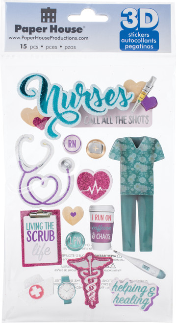 Paper House 3D Stickers-Nurses - STDM322E - 767636836143