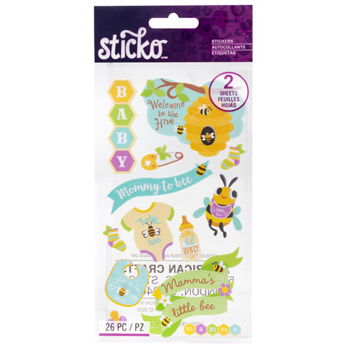 Sticko Flat Stickers-Baby Beehive, 26/Pkg - 5201522 - 015586849332