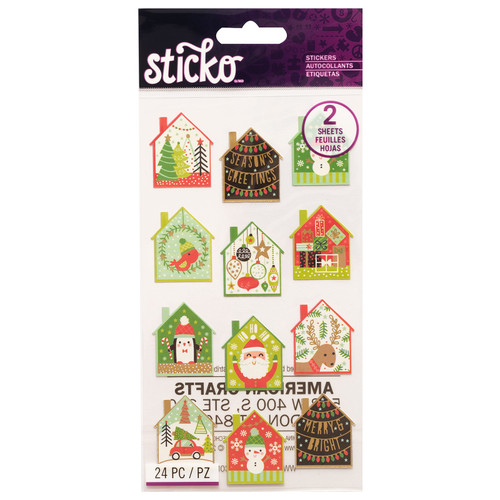 Sticko Flat Stickers-Holiday Scene, 24/Pkg - 5201525 - 015586849363