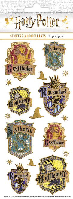 Paper House Sticky Pix Faux Enamel Stickers 8"X3"-Harry Potter Crests - STFE-0029 - 767636826427