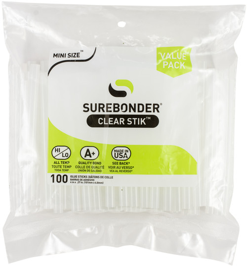 Surebonder All-Purpose Stik Mini Glue Sticks 100/Pkg-.28"X4" - DT-100 - 018239317653 Surebonder All-Purpose Stik Mini Glue Sticks 100/Pkg-.28"X4" - DT-100 - 018239317653