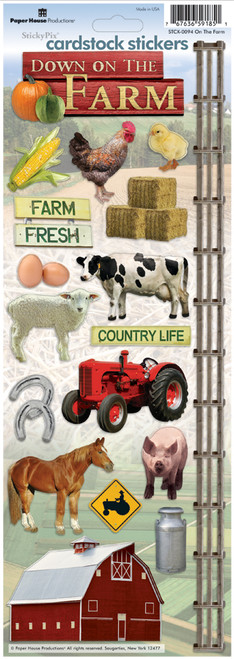 Paper House Cardstock Stickers 4.625"X13"-On The Farm - STCX0094 - 767636591851