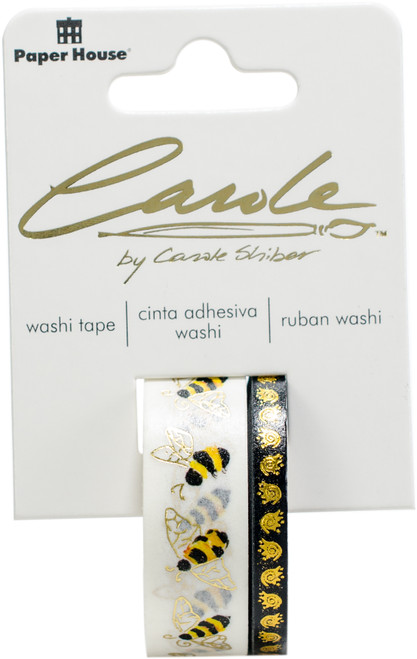 Paper House Washi Tape 2/Pkg-Bees By Carol Shiber - CSSTWA-0034E - 767636822641