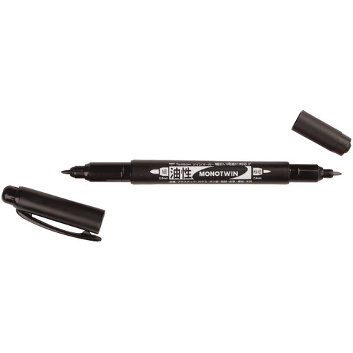 Tombow MONO Twin Tip Permanent Marker-Black - 56500