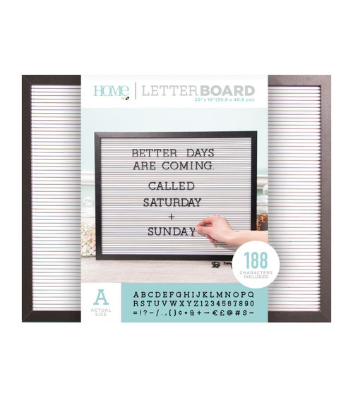 DCWV Framed Letterboard 20"X16"-Black W/White Insert - LB006023 - 611356314811