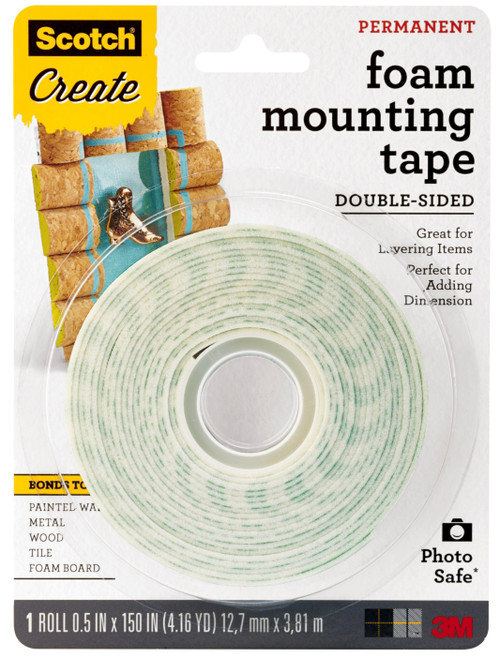 Scotch Foam Mounting Tape-.5"X150" - 4013-3M - 076308724856