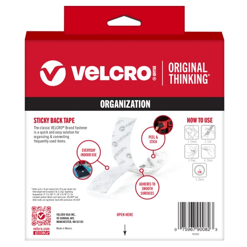 VELCRO(R) Brand Sticky Back Tape .75X15'-White - 90082