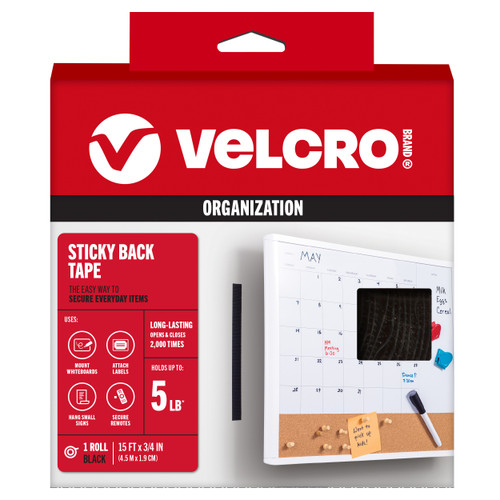 VELCRO(R) Brand Sticky Back Tape .75X15'-Black - 90081 - 075967900816 VELCRO(R) Brand Sticky Back Tape .75X15'-Black - 90081 - 075967900816