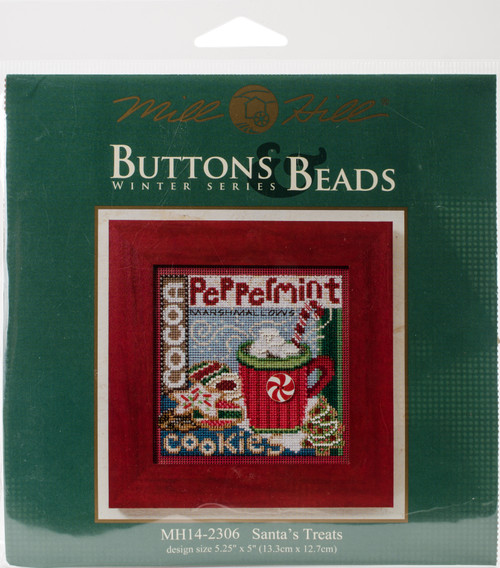 Mill Hill Buttons & Beads Counted Cross Stitch Kit 5"X5"-Santa's Treats Winter (14 Count) - MH142306 - 098063873723