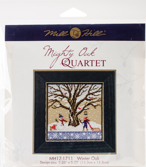 Mill Hill Counted Cross Stitch Kit 5.25"X5.25"-Winter Oak (14 Count) - MH171711 - 098063001812