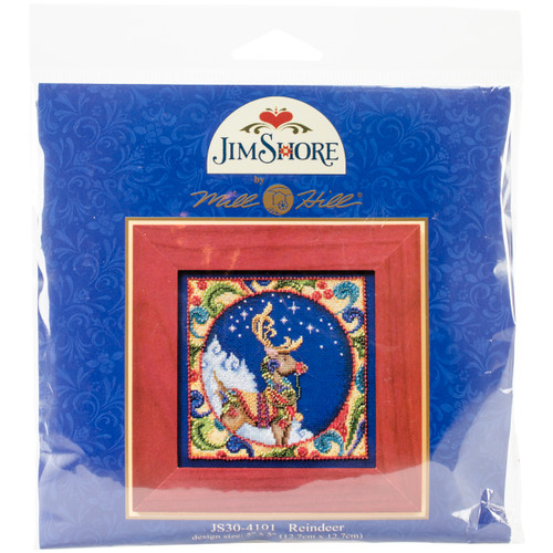 Mill Hill/Jim Shore Counted Cross Stitch Kit 5"X5"-Reindeer (18 Count) - JS304101 - 098063590514