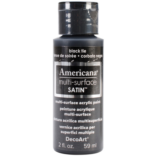 DecoArt Americana Multi-Surface Satin Acrylic Paint 2oz-Black Tie - DA5-30-39 - 766218065551 DecoArt Americana Multi-Surface Satin Acrylic Paint 2oz-Black Tie - DA5-30-39 - 766218065551