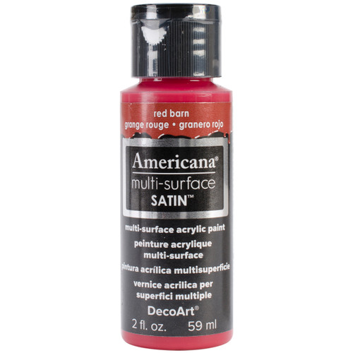 DecoArt Americana Multi-Surface Satin Acrylic Paint 2oz-Red Barn - DA5-30-07 - 766218065230
