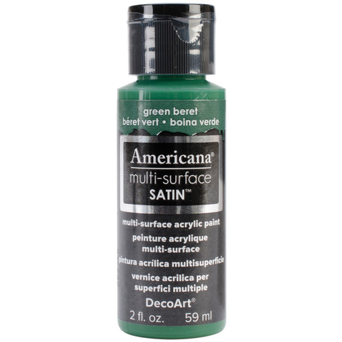 DecoArt Americana Multi-Surface Satin Acrylic Paint 2oz-Green Beret - DA5-30-21 - 766218065377
