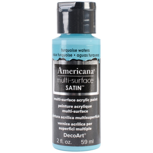 DecoArt Americana Multi-Surface Satin Acrylic Paint 2oz-Turquoise Waters - DA5-30-25 - 766218065414
