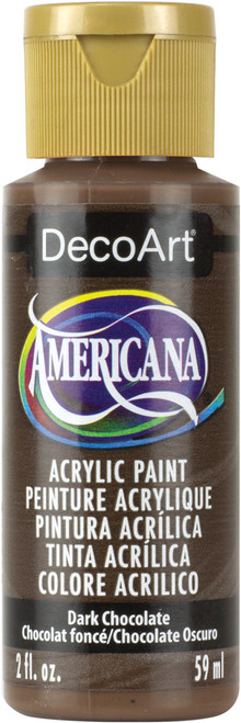 DecoArt Americana Acrylic Paint 2oz-Dark Chocolate - Opaque - DA-065 - 016455165300