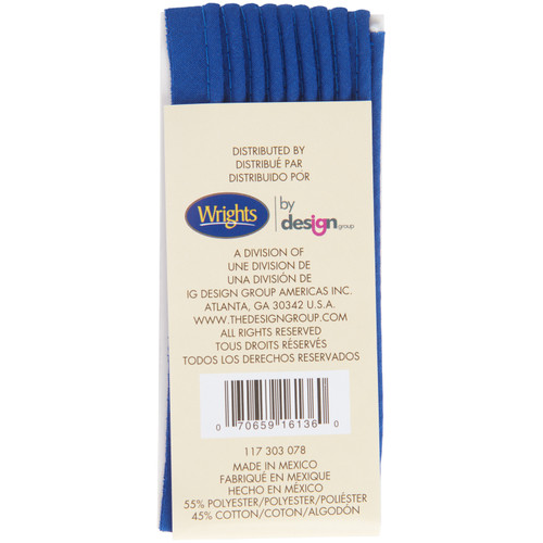 Wrights Bias Tape Maxi Piping .5"X2.5yd-Yale Blue - 117-303-078