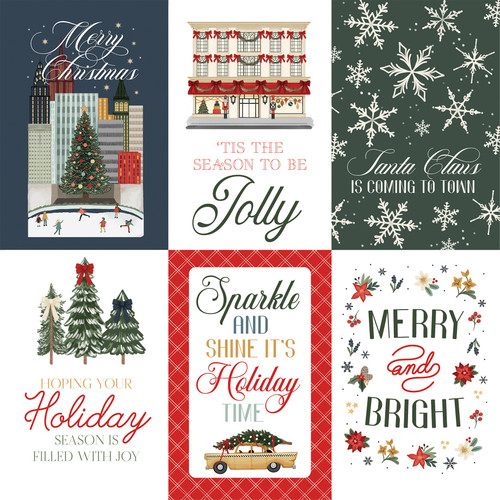 25 Pack - Christmas In The City Double-Sided Cardstock 12"X12"-4X6 Journaling Cards - 5A0033M8-1H59F