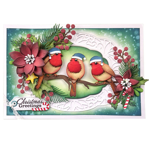 Elizabeth Craft Metal Die-Festive Robin - 5A0035HB-1H6SD