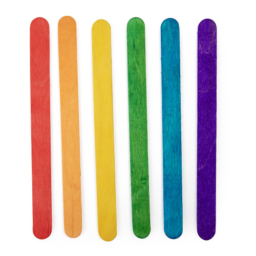 6 Pack - CousinDIY Colored Craft Sticks 4.5" 150/Pkg-Multi-Colored - 5A002XWS-1GYM5