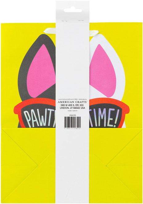 10 Pack - American Crafts Gift Bag with Ribbon Handle-Pawty Time - A5002NXW-G1QFC