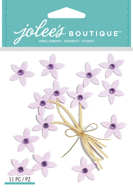 6 Pack - Jolee's Boutique Dimensional Stickers-Violet Jeweled Flowers - SPJC-015 - 015586532562