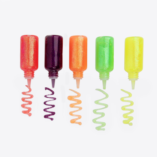3 Pack - CousinDIY Glitter Glue 0.7oz 5/Pkg-Neon - 5A002XSY-5089