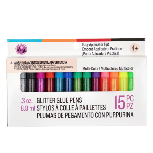 3 Pack - CousinDIY Glitter Glue Pens 0.3oz 15/Pkg-Multi-Colored - 5A002XPR-1GYHH - 191648185836