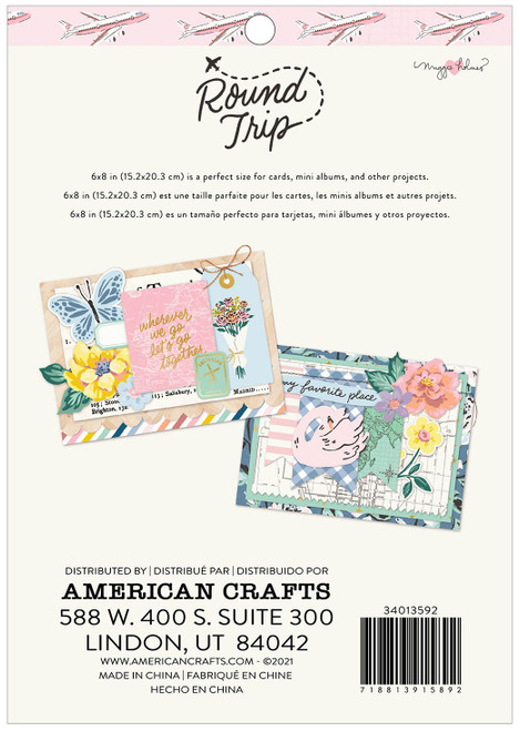 3 Pack - American Crafts Single-Sided Paper Pad 6"X8" 36/Pkg-Maggie Holmes Round Trip - MH013592