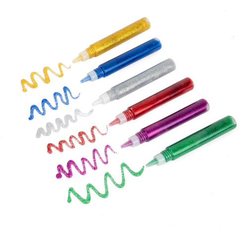 6 Pack - CousinDIY Glitter Glue Pens 0.3oz 6/Pkg-Multi-Colored - 5A002XT4-1GYP4