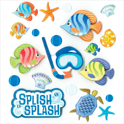 6 Pack - K & Company Dimensional Stickers-Splish Splash - K577923
