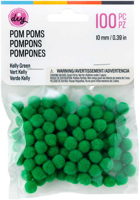 6 Pack - CousinDIY Pom-Poms 10mm 100/Pkg-Kelly Green - 5A002F6Q-813 - 191648096286