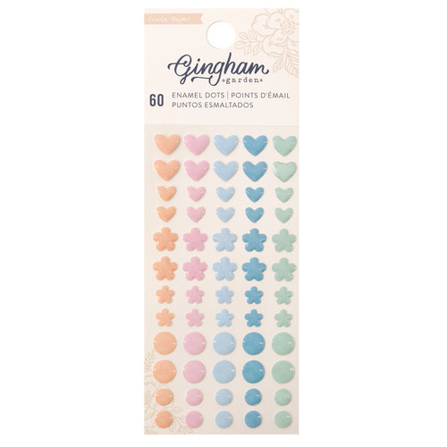 3 Pack - Gingham Garden Embellishment Buttons 20/Pkg-W/Gold Foil - CP014024 - 718813173612