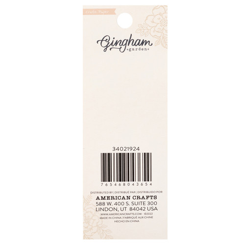 3 Pack - Gingham Garden Embellishment Buttons 20/Pkg-W/Gold Foil - CP014024