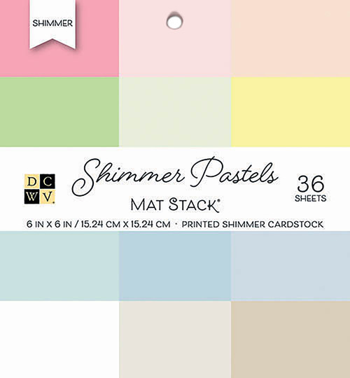 3 Pack - DCWV Single-Sided Cardstock Stack 6"X6" 36/Pkg-Shimmer Pastels Solid, 12 Colors/3 Each - PS006135 - 611356111809