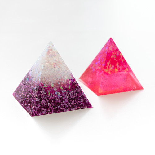 2 Pack - American Crafts Color Pour Resin Mold 2/Pkg-Paper Weight - Cube & Pyramid - 356724