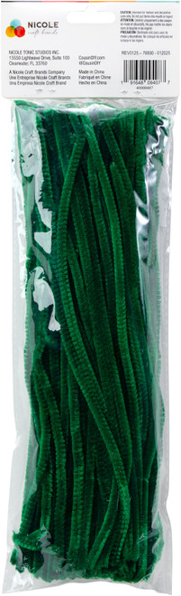 3 Pack - CousinDIY Chenille Stems 6mmx12" 100/Pkg-Kelly Green - CHNSTM-487
