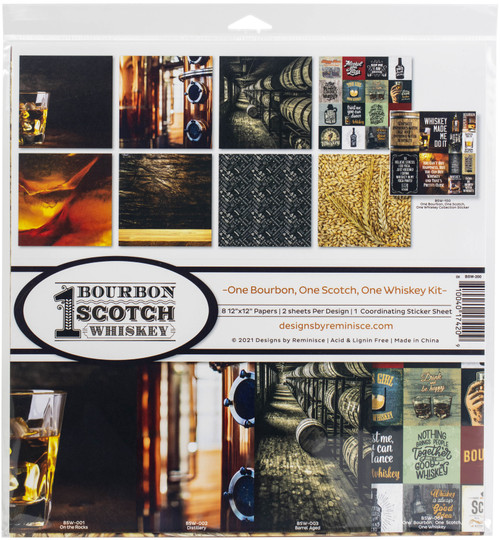 3 Pack - Reminisce Collection Kit 12"X12"-One Bourbon, One Scotch, One Whiskey - BSW-200 - 810040174209