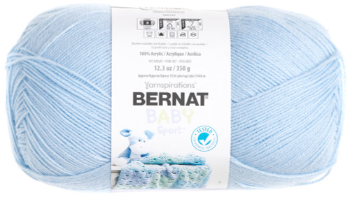 3 Pack - Bernat Baby Sport Big Ball Yarn - Solids-Baby Blue - 163121-21128 - 057355293748