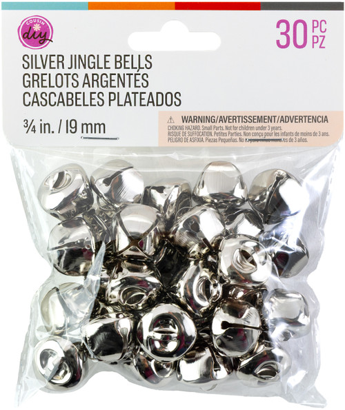 3 Pack - CousinDIY Jingle Bells 30/Pkg-0.75" Silver - 40000636-5073 - 191648185669