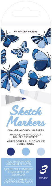 3 Pack - AC Sketch Markers Dual-Tip Alcohol Markers 3/Pkg-Glacier - ACDTAM-7538