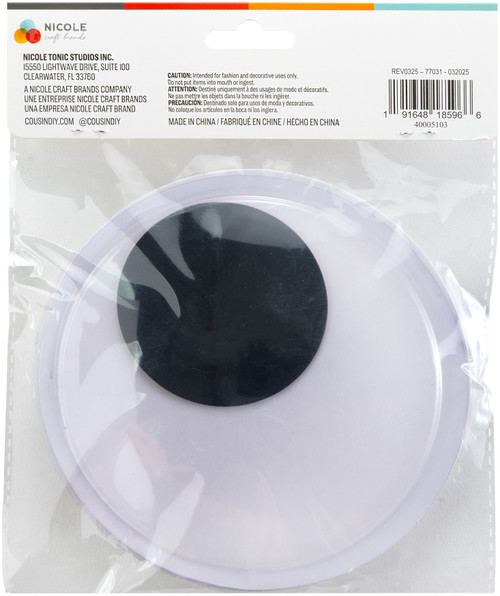 6 Pack - CousinDIY Paste-On Wiggle Eyes 150mm 2/Pkg-Black - 5A002XQS-1GYPJ