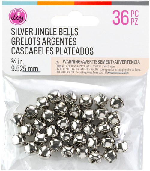 6 Pack - CousinDIY Jingle Bells 0.375" 36/PKg-Silver - 5A002XRR-45071 - 191648185645
