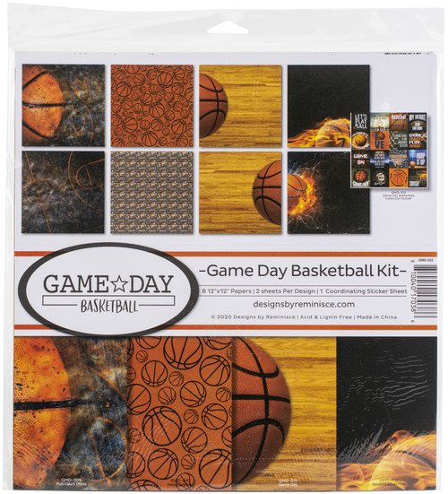 3 Pack - Reminisce Collection Kit 12"X12"-Game Day Basketball - GMD-202 - 810040170386