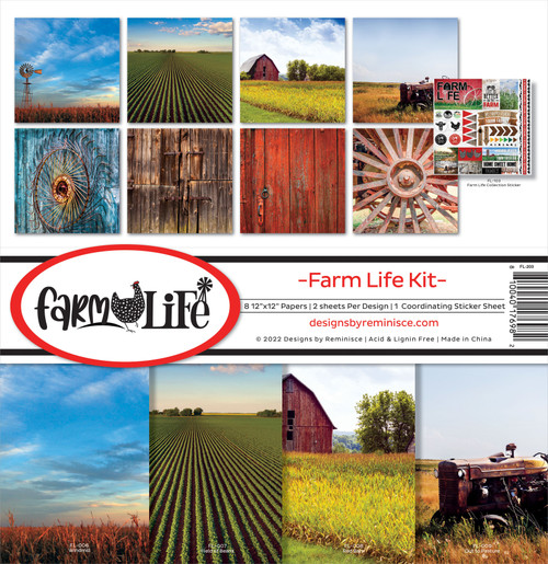 3 Pack - Reminisce Collection Kit 12"X12"-Farm Life - FL-203 - 810040176982