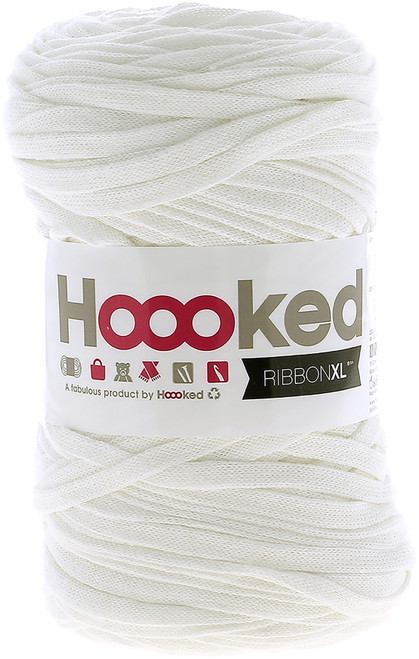 3 Pack - Hoooked Ribbon XL Yarn-Pearl White - RXL-28 - 8718503945057