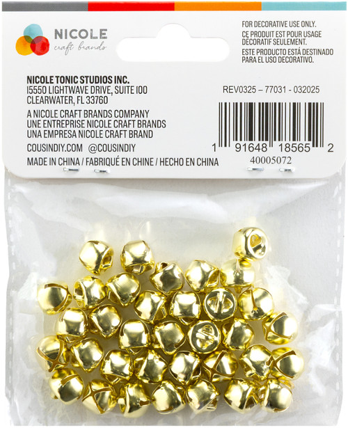 6 Pack - CousinDIY Jingle Bells 0.375" 36/PKg-Gold - 5A002XRR-1GYHZ